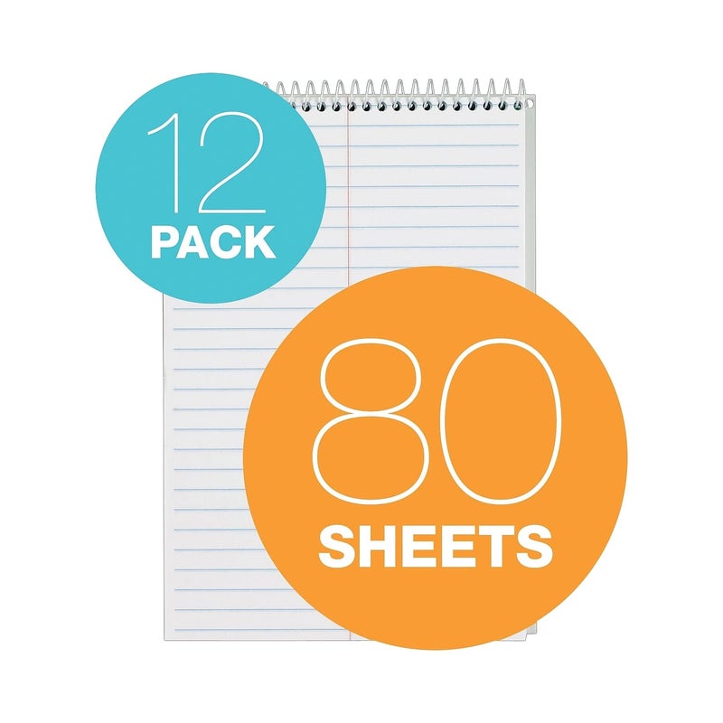 TOPS Steno Books, 6" x 9", Gregg Rule, 80 Sheets, 12 Pack (8020), White - Image 2